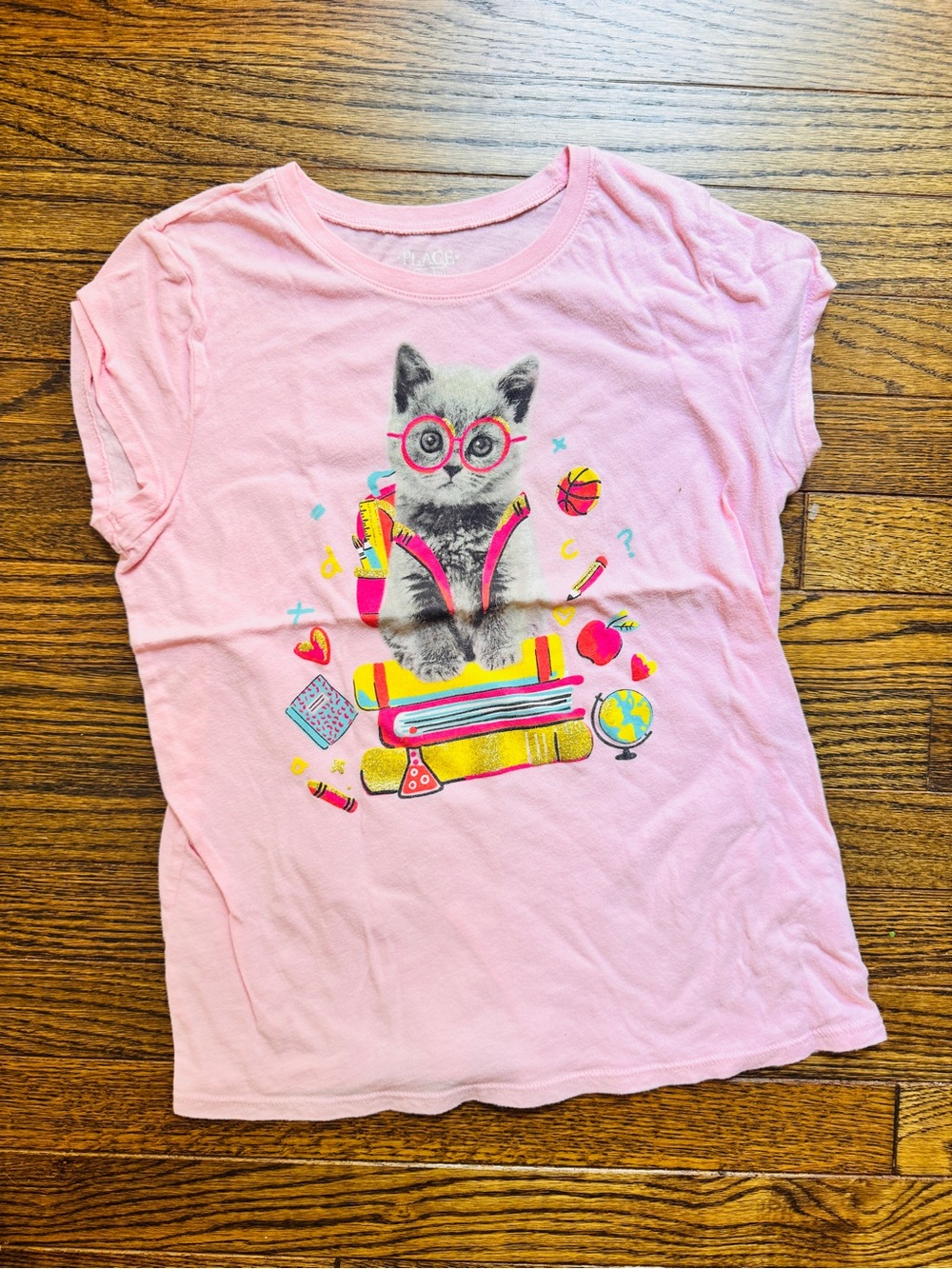 The Children's Place Pink Graphic Tee with Kitten